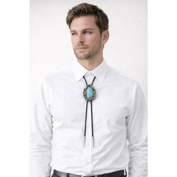 Jewelry - 🚫SOLD OUT🚫 Vintage Turquoise Bolo Tie Signed SW |Silver |Bennett Patent